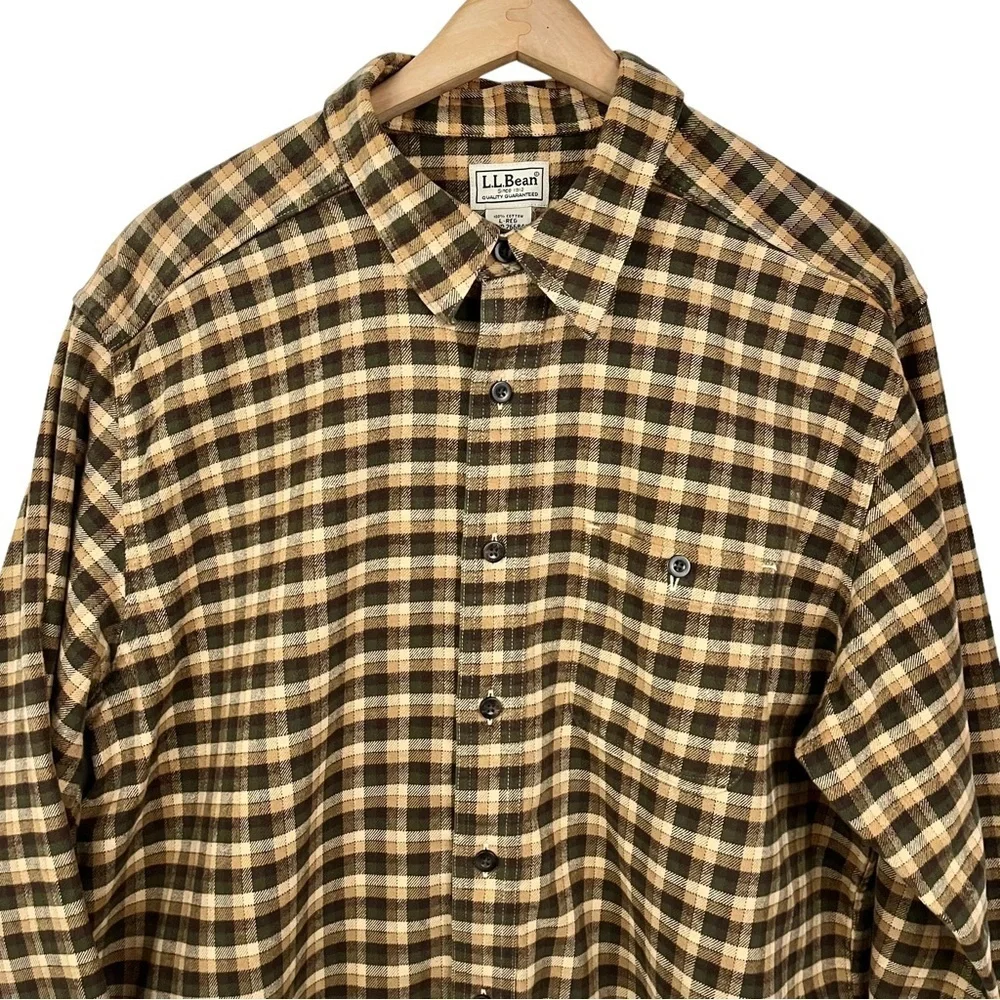 L.L.BEAN Plaid Heavy Cotton Flannel